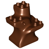 Duplo Plant Tree Trunk Segment Base in Reddish Brown