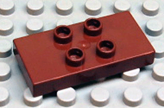 Duplo Plate 2 x 4 x 1/2 with 4 Center Studs [Thick] in Reddish Brown