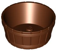 Barrel Half Large with Axle Hole in Reddish Brown