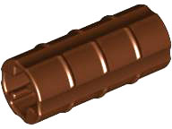 Technic Axle Connector Ridged [with x Hole x Orientation] in Reddish Brown