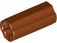 Technic Axle Connector Smooth [with x Hole + Orientation] in Reddish Brown