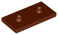 Plate Special 2 x 4 with Groove and Two Center Studs (Jumper) in Reddish Brown