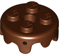Plate Special Round 2 x 2 with Melting Drops/Icing on Sides in Reddish Brown