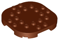Plate Round Corners 6 x 6 x 2/3 Circle with Reduced Knobs in Reddish Brown