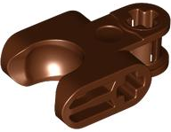 Technic Axle Connector 2 x 3 with Ball Socket, Closed Sides in Reddish Brown