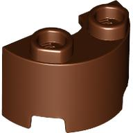 Brick Round, Half 1 x 2 in Reddish Brown