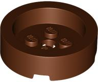 Brick Round 4 x 4 with Recessed Center in Reddish Brown