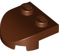 Brick Wedged, Rounded 2 x 2 with Curved Front, 2 Studs in Reddish Brown