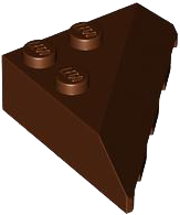 Brick Wedged, Sloped 4 x 4 Corner in Reddish Brown