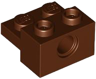 Technic Brick Special 1 x 2 with Pin Hole and 1 x 2 Plate in Reddish Brown