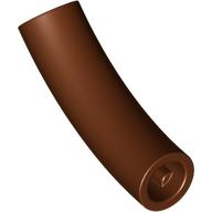 Brick Round 1 x 1 D. Tube with 45° Elbow and Axle Holes (Crossholes) at Each End in Reddish Brown