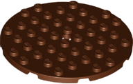 Plate Round 8 x 8 in Reddish Brown