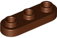 Plate Special 1 x 3 Rounded with 3 Open Studs in Reddish Brown