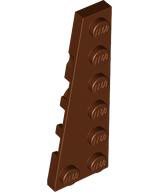 Wedge Plate 6 x 2 Left in Reddish Brown