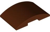 Brick Curved 4 x 6 Double, 2 x 4 Cutout in Reddish Brown