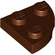 Plate Round Corner 2 x 2 in Reddish Brown