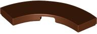 Tile 3 x 3 Curved, Macaroni in Reddish Brown