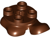 Feet, 2 x 2 x 2/3, Front Left Foot Forward with 4 Studs on Top in Reddish Brown
