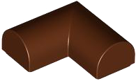Brick Curved 2 x 2 x 2/3 Double, Corner, No Studs in Reddish Brown