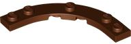 Plate Round Corner 5 x 5 with 4 x 4 Round Cutout in Reddish Brown