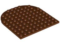 Plate 10 x 10 with Rounded End in Reddish Brown