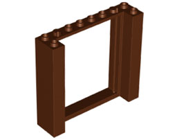Door Frame Double 2 x 8 x 6 in Reddish Brown