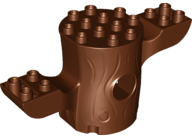 Duplo Plant Tree Trunk 4 x 10 x 4 with Two Branches in Reddish Brown
