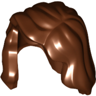Hair Mid-Length with Part over Front of Right Shoulder in Reddish Brown
