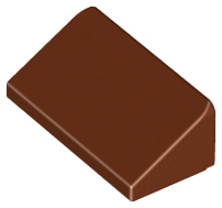 Brick Sloped 30° 1 x 2 x 2/3 in Reddish Brown