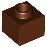 Plate 1 x 1 x 2/3 with Open Stud in Reddish Brown