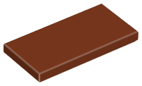 Tile 2 x 4 with Groove in Reddish Brown