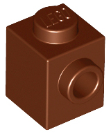Brick Special 1 x 1 with Stud on 1 Side in Reddish Brown
