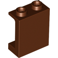 Panel 1 x 2 x 2 [Side Supports / Hollow Studs] in Reddish Brown