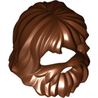 Hair with Beard and Mouth Hole in Reddish Brown