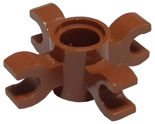 Technic Pin Connector Round with 4 Clips in Reddish Brown