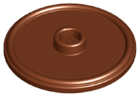 Shield Round with Stud and Raised Rim [Plain] in Reddish Brown