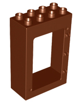 Duplo Door Frame 2 x 4 x 5 in Reddish Brown