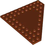 Wedge Plate 10 x 10 Cut Corner [No Centre Studs] in Reddish Brown