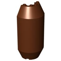 Cylinder Half 4 x 6 x 13 with 1 x 2 Cutout in Reddish Brown