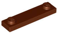 Plate Special 1 x 4 with 2 Studs, 3 Bottom Tubes in Reddish Brown