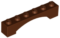 Brick Arch 1 x 6 Raised Arch in Reddish Brown