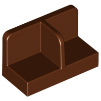 Panel 1 x 2 x 1 with Rounded Corners and Central Divider in Reddish Brown