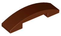 Brick Curved 4 x 1 Double, No Studs in Reddish Brown