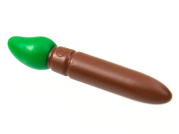 Equipment Paint Brush with Green Tip Pattern in Reddish Brown