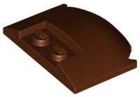Brick Round 3 x 4 x 2/3 Triple Curved with 2 Sunk Studs in Reddish Brown