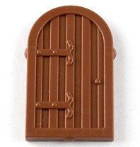 Window 1 x 2 x 2 2/3 Shutter with Rounded Top in Reddish Brown