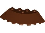 Brick Round Corner 6 x 6 with 33° Slope and Facet Cutout in Reddish Brown