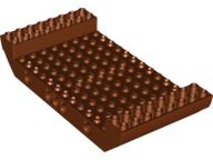 Boat Hull Section, Large Middle 8 x 16 x 2 1/3 with 5 Holes in Reddish Brown