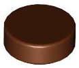 Tile Round 1 x 1 in Reddish Brown