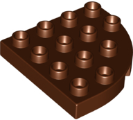 Duplo Plate Round Corner 4 x 4 in Reddish Brown